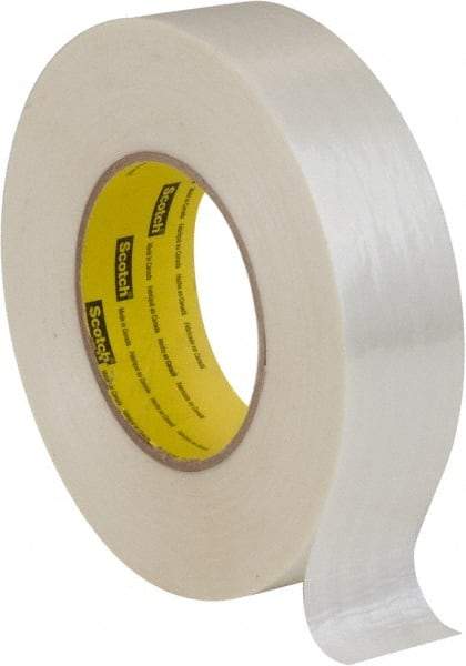 3M - 1" x 60 Yd Clear Rubber Adhesive Packaging Tape - Polyester Film Backing, 7 mil Thick, 380 Lb Tensile Strength, Series 8919MSR - Caliber Tooling