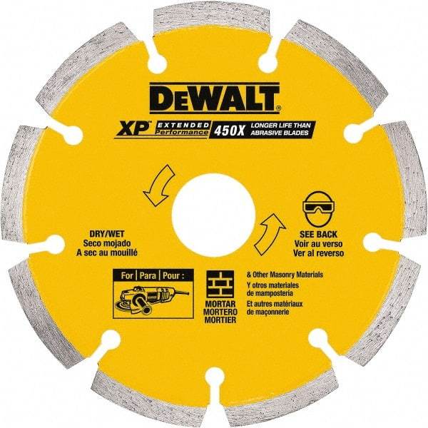 DeWALT - 5" Diam, 7/8" Arbor Hole Diam, Wet & Dry Cut Saw Blade - Diamond-Tipped, Standard Round Arbor - Caliber Tooling