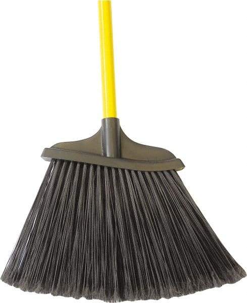 PRO-SOURCE - 8-1/8" Wide, Black Synthetic Bristles, 48" Fiberglass Handle, Angled Broom - Water Resistant - Caliber Tooling