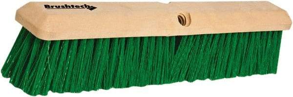 PRO-SOURCE - 24" General Purpose Polypropylene Push Broom - 3" Bristle Length, Plastic Block, Threaded Handle Connection, Handle Sold Separately - Caliber Tooling