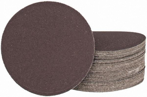 Tru-Maxx - 4" Diam, 320 Grit Aluminum Oxide Adhesive PSA Disc - Extra Fine Grade, X Weighted Cloth Backing, For Right Angle/Vertical Shaft Portable Grinders - Caliber Tooling