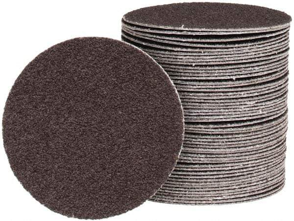 Tru-Maxx - 3" Diam, 80 Grit Aluminum Oxide Adhesive PSA Disc - Medium Grade, X Weighted Cloth Backing, For Right Angle/Vertical Shaft Portable Grinders - Caliber Tooling