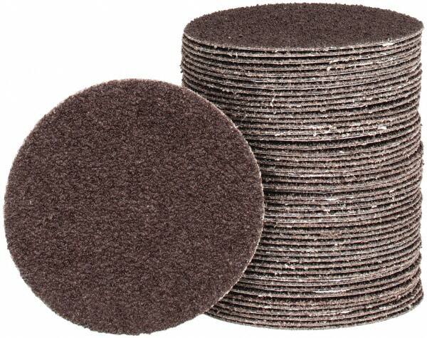 Tru-Maxx - 3" Diam, 40 Grit Aluminum Oxide Adhesive PSA Disc - Coarse Grade, X Weighted Cloth Backing, For Right Angle/Vertical Shaft Portable Grinders - Caliber Tooling