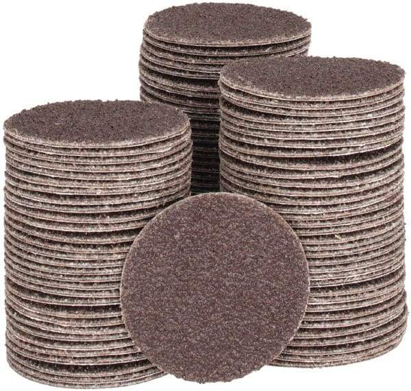 Tru-Maxx - 1-1/2" Diam, 50 Grit Aluminum Oxide Adhesive PSA Disc - Coarse Grade, X Weighted Cloth Backing, For Right Angle/Vertical Shaft Portable Grinders - Caliber Tooling