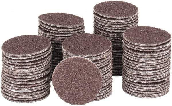 Tru-Maxx - 1" Diam, 80 Grit Aluminum Oxide Adhesive PSA Disc - Medium Grade, X Weighted Cloth Backing, For Right Angle/Vertical Shaft Portable Grinders - Caliber Tooling