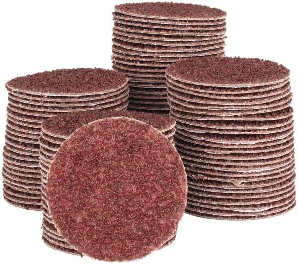 Tru-Maxx - 2" Diam, 24 Grit Aluminum Oxide Adhesive PSA Disc - Very Coarse Grade, X Weighted Cloth Backing, For Right Angle/Vertical Shaft Portable Grinders - Caliber Tooling