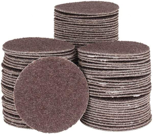 Tru-Maxx - 2" Diam, 60 Grit Aluminum Oxide Adhesive PSA Disc - Medium Grade, X Weighted Cloth Backing, For Right Angle/Vertical Shaft Portable Grinders - Caliber Tooling