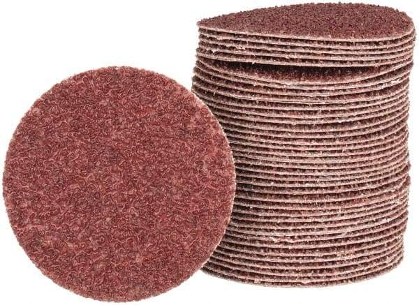 Tru-Maxx - 3" Diam, 24 Grit Aluminum Oxide Adhesive PSA Disc - Very Coarse Grade, X Weighted Cloth Backing, For Right Angle/Vertical Shaft Portable Grinders - Caliber Tooling