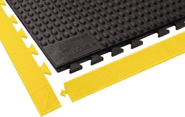 Wearwell - 3' Long x 1' Wide x 5/8" Thick, Anti-Fatigue Modular Matting Tiles - Male & Female, 4 Interlocking Sides, Black, For Dry Areas, Series 503 - Caliber Tooling