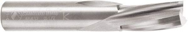 Amana Tool - 1/2" Cutting Diam x 1" Length of Cut, 3 Flute, Downcut Spiral Router Bit - Uncoated, Right Hand Cut, Solid Carbide, 3" OAL x 1/2" Shank Diam, 20° Helix Angle - Caliber Tooling