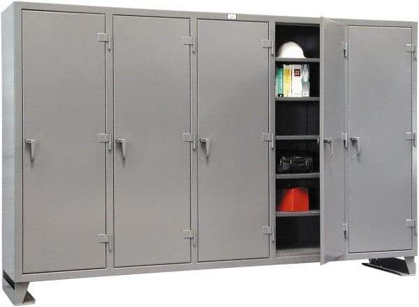 Strong Hold - 20 Shelf Locking Storage Cabinet - Steel, 98" Wide x 24" Deep x 78" High, Dark Gray - Caliber Tooling