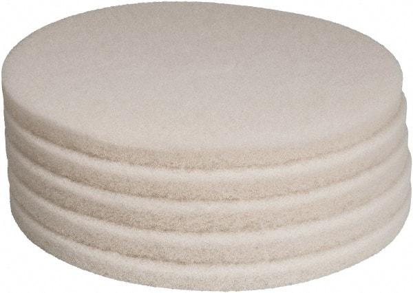 PRO-SOURCE - Polishing Pad - 19" Machine, White Pad, Polyester - Caliber Tooling