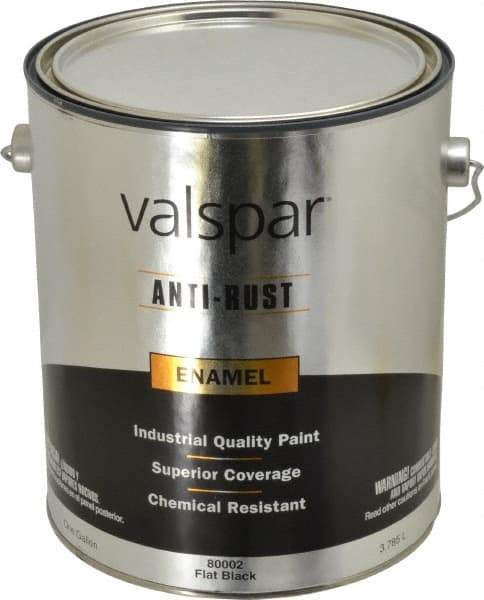 Valspar - 1 Gal Black Flat Finish Enamel Paint - Interior/Exterior, 400 gL VOC Compliance - Caliber Tooling