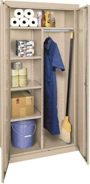 Sandusky Lee - 5 Shelf Combination Storage Cabinet - Steel, 36" Wide x 24" Deep x 72" High, Putty - Caliber Tooling