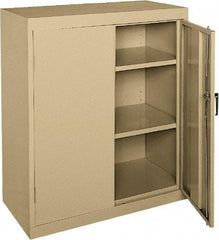 Sandusky Lee - 3 Shelf Locking Storage Cabinet - Steel, 36" Wide x 18" Deep x 42" High, Tan - Caliber Tooling