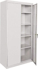 Sandusky Lee - 5 Shelf Locking Storage Cabinet - Steel, 36" Wide x 18" Deep x 72" High, Gray - Caliber Tooling