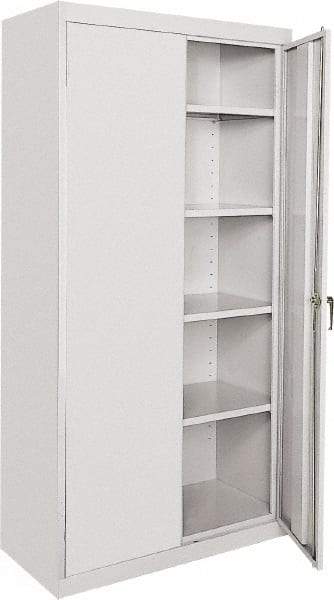 Sandusky Lee - 5 Shelf Locking Storage Cabinet - Steel, 36" Wide x 24" Deep x 72" High, Gray - Caliber Tooling