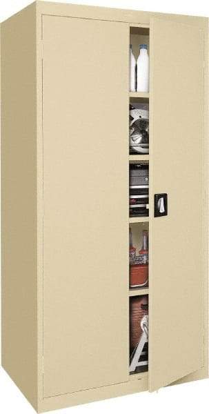 Sandusky Lee - 5 Shelf Locking Storage Cabinet - Steel, 36" Wide x 24" Deep x 72" High, Tan - Caliber Tooling