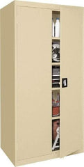 Sandusky Lee - 5 Shelf Locking Storage Cabinet - Steel, 36" Wide x 24" Deep x 72" High, Tan - Caliber Tooling