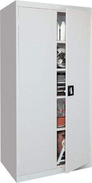 Sandusky Lee - 5 Shelf Locking Storage Cabinet - Steel, 36" Wide x 24" Deep x 72" High, Gray - Caliber Tooling