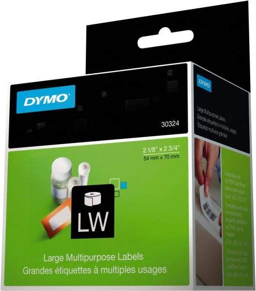 Dymo - 2-3/4" Long, White Label Printer Cartridge - For DYMO LabelWriter Printers - Caliber Tooling