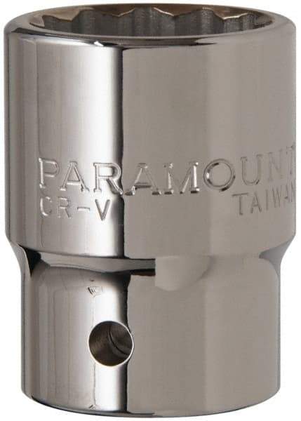 Paramount - 1-1/8", 3/4" Drive, Standard Hand Socket - 12 Points, 2-13/64" OAL - Caliber Tooling