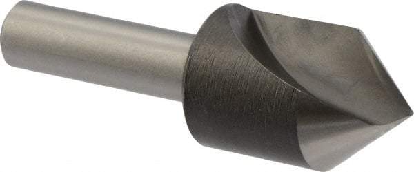 Precision Twist Drill - 3/4" Head Diam, 3/8" Shank Diam, 1 Flute 82° High Speed Steel Countersink - Bright Finish, 2-13/32" OAL, Single End, Straight Shank, Right Hand Cut - Caliber Tooling