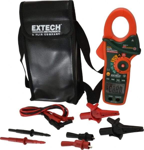 Extech - EX840, CAT IV, Digital True RMS Auto Ranging Clamp Meter with 1.7" Clamp On Jaws - 1000 VAC/VDC, 1000 AC/DC Amps, Measures Voltage, Capacitance, Continuity, Frequency, Resistance, Temperature - Caliber Tooling