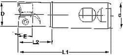 Superbee - 0.07 to 0.13 Inch Cutting Radius, 1-1/4 Inch Cutter Diameter, 2 Style EM19 Inserts, 1-1/4 Inch Shank Diameter, Indexable Convex Radius Cutter - 5 Inch Overall Length - Caliber Tooling