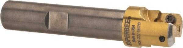 Superbee - 0.14 to 0.19 Inch Cutting Radius, 1 Inch Cutter Diameter, 2 Style EM15 Inserts, 3/4 Inch Shank Diameter, Indexable Convex Radius Cutter - 4.5 Inch Overall Length - Caliber Tooling