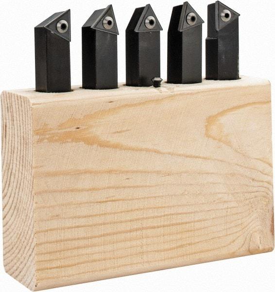 Made in USA - 3/8 Inch Inscribed Circle, 1/2 Inch Shank Square, AL, AR, BL, BR and E Toolholder Style, Indexable Insert Tool Bit Set - TT Insert Style Compatibility - Caliber Tooling