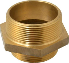 EVER-TITE Coupling Products - 3 MNPT x 2-1/2 MNST Hydrant Hex Nipple - Brass - Caliber Tooling