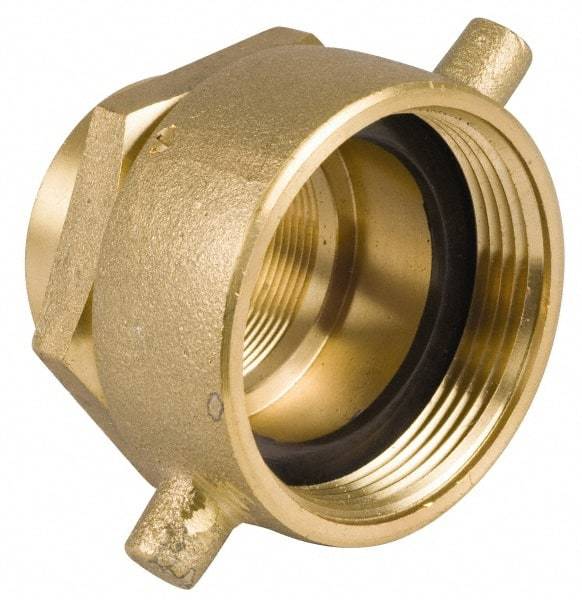 EVER-TITE Coupling Products - 2-1/2 FNST x 2 FNPT Hydrant Swivel Adapter - Brass - Caliber Tooling