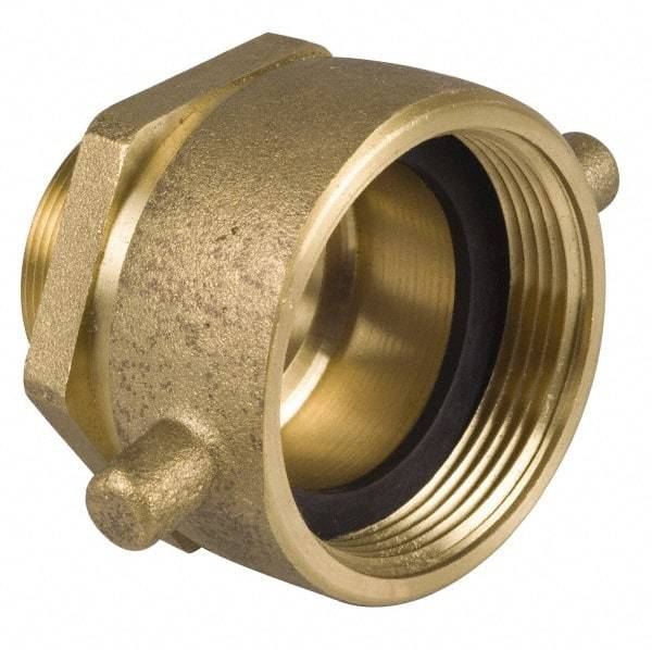 EVER-TITE Coupling Products - 2-1/2 FNST x 1-1/2 MNPT Hydrant Swivel Adapter - Brass - Caliber Tooling