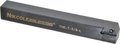 NIKCOLE MINI-SYSTEMS - External Thread, 5" OAL, Left Hand Indexable Grooving Cutoff Toolholder - 5/8" Shank Height x 5/8" Shank Width, GIE Insert Style, THE Toolholder Style, Series Mini-Systems - Caliber Tooling