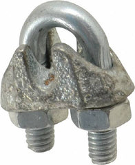 Value Collection - 1/16" Wire Rope U-Bolt Clip - 1030 Malleable Iron, Zinc Plated - Caliber Tooling