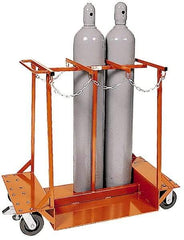 Made in USA - 1,500 Lb Capacity 42" OAH Cylinder Truck - Push Handle, Steel - Caliber Tooling