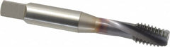 OSG - 3/8-16 UNC 3 Flute 3B Modified Bottoming Spiral Flute Tap - Powdered Metal, TiCN Finish, 2-15/16" OAL, Right Hand Flute, Right Hand Thread, H3, Series EXOTAP - Caliber Tooling