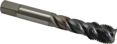 OSG - 9/16-18 UNF 4 Flute Modified Bottoming Spiral Flute Tap - Vanadium High Speed Steel, TiCN Finish, 3-19/32" OAL, Right Hand Flute, Right Hand Thread, H3, Series EXOTAP VA3 - Caliber Tooling