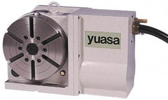 Yuasa - 1 Spindle, 50 Max RPM, 8.66" Table Diam, 1.36 hp, Horizontal & Vertical CNC Rotary Indexing Table - 120 kg (260 Lb) Max Horiz Load, 160.02mm Centerline Height - Caliber Tooling