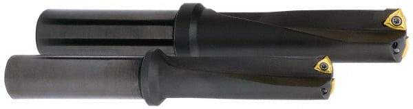 Kyocera - 6-3/4" Max Drill Depth, 3xD, 2-1/4" Diam, Indexable Insert Drill - 4 Inserts, 2" Shank Diam, Whistle Notch Shank - Caliber Tooling