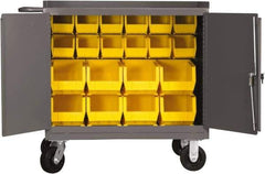 Durham - 2,000 Lb Capacity, 24" Wide x 36" Long x 40-1/2" High Mobile Cart - 2 Door, Steel, 2 Rigid/2 Swivel Casters - Caliber Tooling