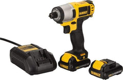 DeWALT - 12 Volt, 1/4" Drive, 79 Ft/Lb Torque, Cordless Impact Driver - Pistol Grip Handle, 2450 RPM, 2 Lithium-Ion Batteries Included - Caliber Tooling