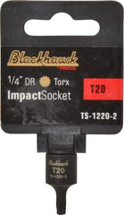 Blackhawk by Proto - 1/4" Drive, T20 Impact Torx Bit Socket - 1-3/16" OAL - Caliber Tooling