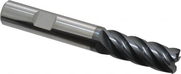 Iscar - 1/2", 5 Flute, Solid Carbide, Corner Chamfer End Mill - 3-1/2" OAL, 1-1/4" LOC - Caliber Tooling