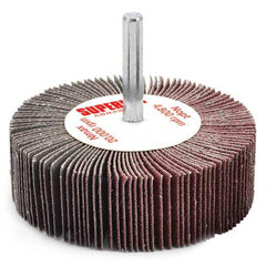 Superior Abrasives - Mounted Flap Wheels; Abrasive Type: Coated ; Outside Diameter (Inch): 3 ; Face Width (Inch): 1 ; Abrasive Material: Aluminum Oxide ; Grit: 80 ; Mounting Type: 1/4" Shank - Exact Industrial Supply