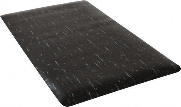 PRO-SAFE - 5' Long x 3' Wide, Dry Environment, Anti-Fatigue Matting - Black Marbleized, Vinyl with Vinyl Sponge Base - Caliber Tooling