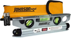 Johnson Level & Tool - 1 Beam 100' Max Range Torpedo Laser Level - Red Beam, 1/8" at 50' Accuracy, 7-1/2" Long x 2" Wide x 3/4" High, Battery Included - Caliber Tooling