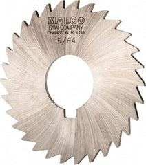 Made in USA - 3" Diam x 5/64" Blade Thickness x 1" Arbor Hole Diam, 30 Tooth Slitting and Slotting Saw - Arbor Connection, Right Hand, Uncoated, High Speed Steel, Concave Ground - Caliber Tooling