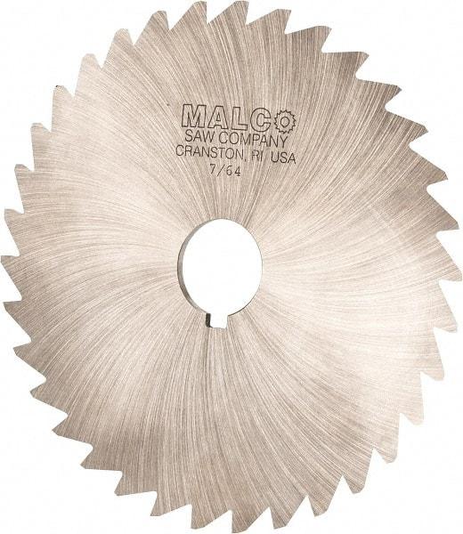 Made in USA - 6" Diam x 7/64" Blade Thickness x 1" Arbor Hole Diam, 50 Tooth Slitting and Slotting Saw - Arbor Connection, Right Hand, Uncoated, High Speed Steel, Concave Ground, Contains Keyway - Caliber Tooling